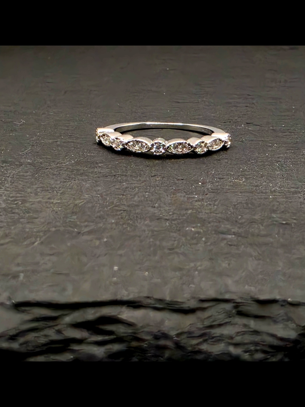 S925 Silver Marquise/Round-Cut Moissanite Band Size 6